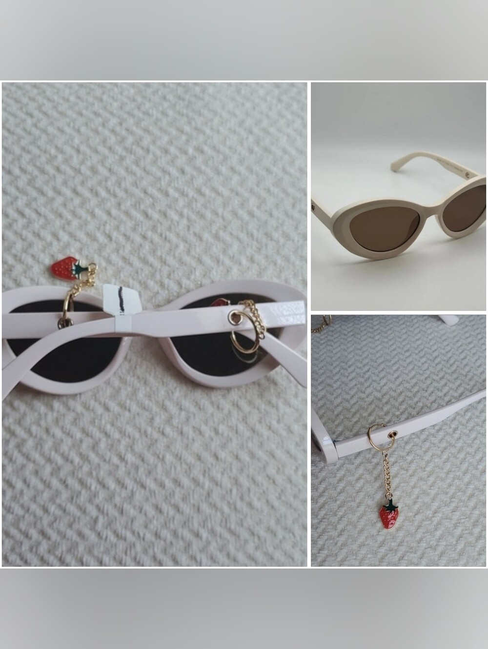 Anthropologie Strawberry Embelished Cat Eye Sunglasses